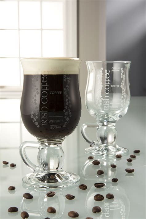 Set of 2 Irish Coffee Recipe Cups by Galway Crystal - Duiske Glass Gift ...