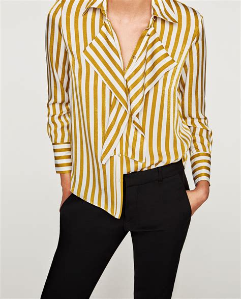 Image Of Satin Shirt With Front Detail From Zara Women Shirts