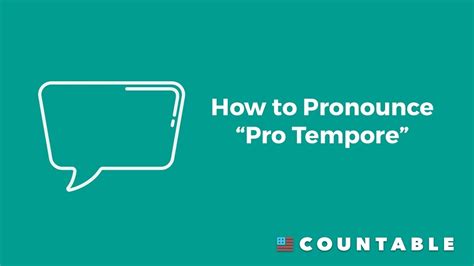 How To Pronounce Pro Tempore Youtube