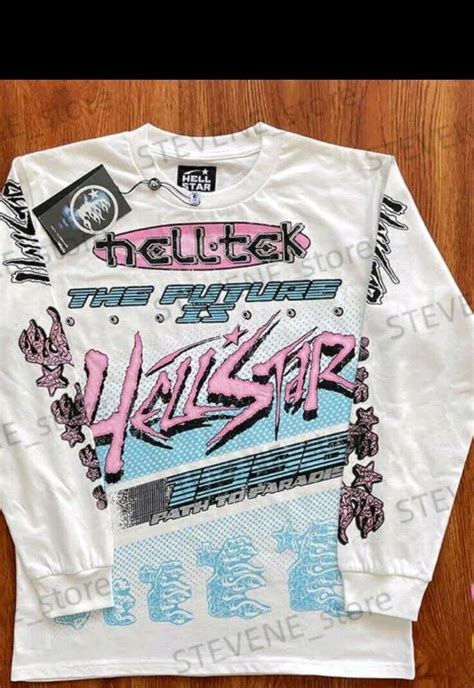 Vitage Hellstar Streewear T Shirt Brain Racer Long Sleeves Large Size