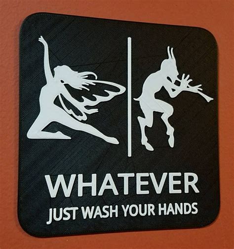 Whatever Just Wash Your Hands Bathroom Restroom Sign Fairy And Etsy