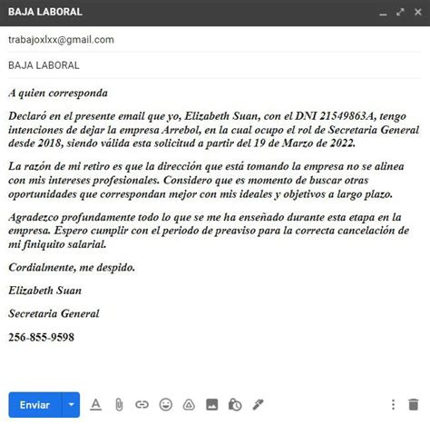 Modelo De Escrito Para Comunicar Una Baja Voluntaria Vrogue Co