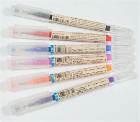 Muji Erasable Gel Ink Ballpoint Pens 05mm 6 Colors With Cap Moma Ebay