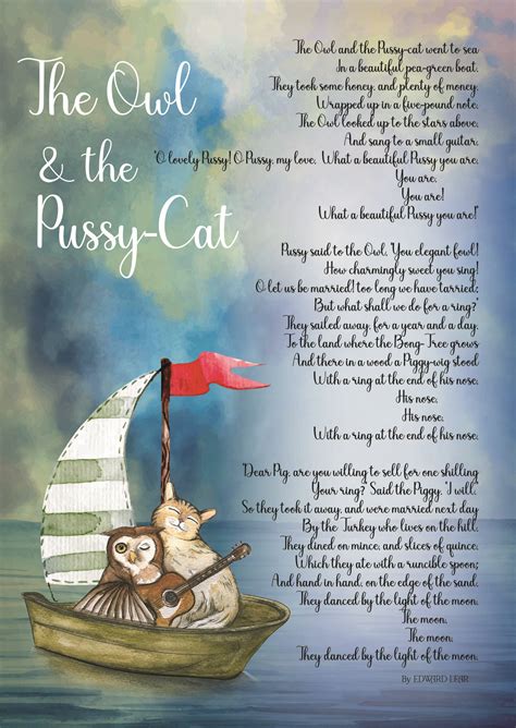 The Owl And The Pussy Cat Edward Lear A3 Poster — The Crow Emporium