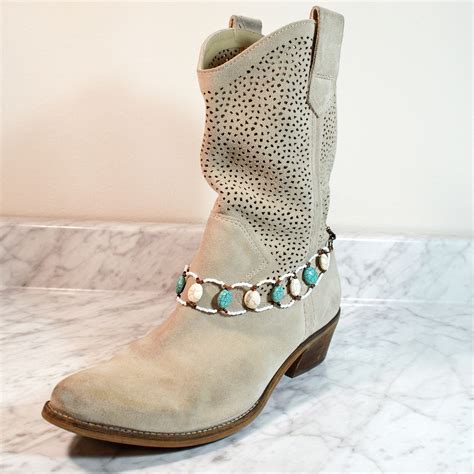 Boot Band Bracelet In Turquoise And White Megan Petersen Jewelry