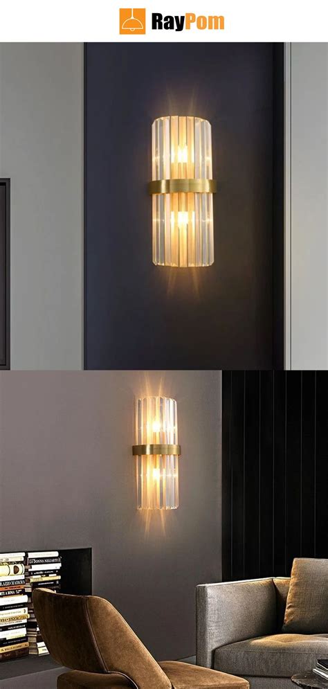 Modern Light Luxury Living Room Background Copper Wall Lamp Luxury