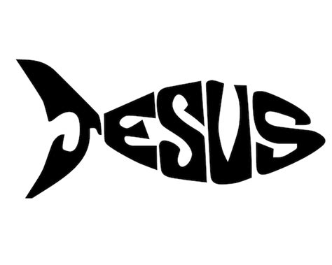 Jesus Fish Decal Jesus Fish Sticker Christian Fish Symbol Etsy