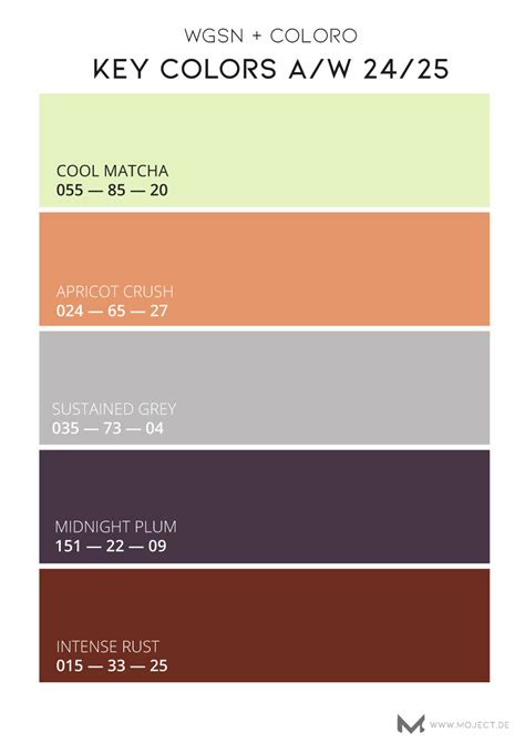 Wgsn Key Colors Aw 2425 Moject Color Trends Fashion Wgsn Color