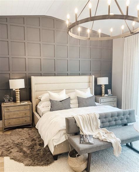 Mbr Wall Modern Farmhouse Master Bedroom Gray Accent Wall Bedroom