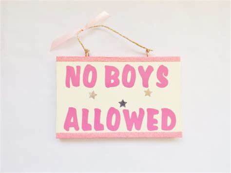 No Boys Allowed Girls Bedroom Door Sign Wall Plaque Home Decor Etsy
