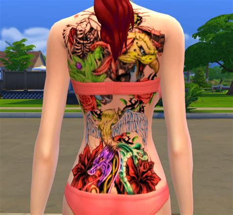 My Sims 4 Blog Colorfull Fantasy Tattoo Full Back By