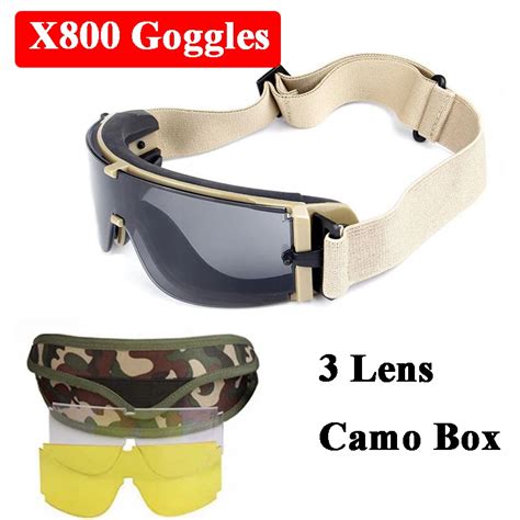 Military Airsoft Sport X800 Tactical Goggles Usmc Uv400 Sunglasses Army Paintball Goggles