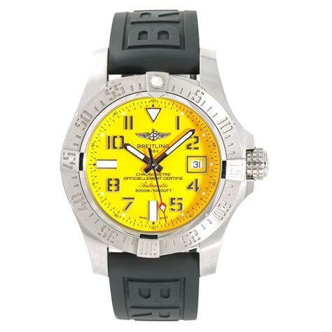 Breitling Avenger Ii Seawolf A17331 Mens Automatic Watch Yellow Dial