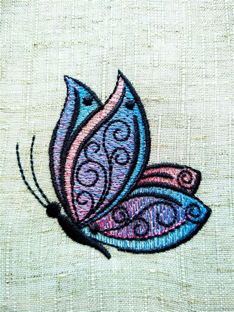 Embroidery Designs Butterfly Embroidery Design Swirls Etsy