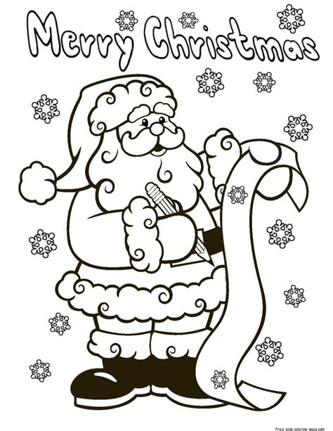 Santa Claus Wish List Printable Christmas Coloring Pagesfree Printable
