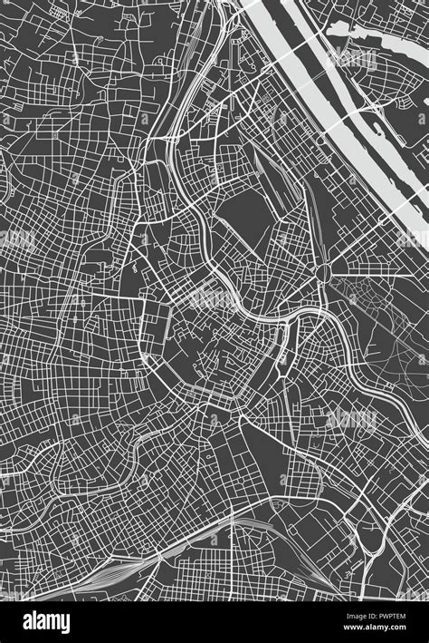 Vienna City Plan Detailed Vector Map Detailed Plan Of The City Rivers