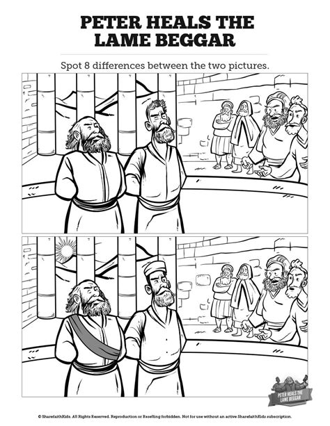 Peter Heals A Lame Beggar Coloring Page