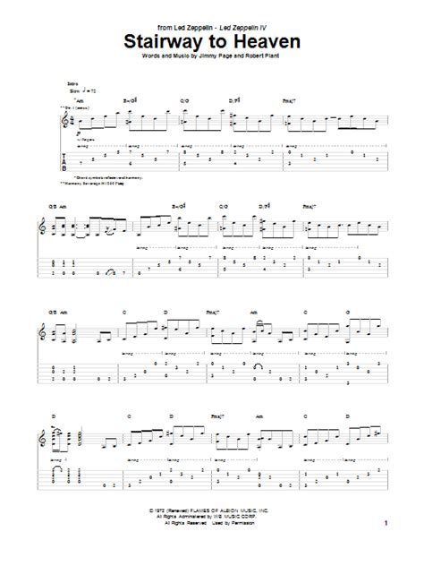 Stairway To Heaven By Led Zeppelin Guitar Tab Guitar Instructor