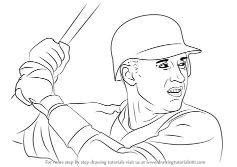 Learn How To Draw Derek Jeter Baseball Players Step By Step Drawing
