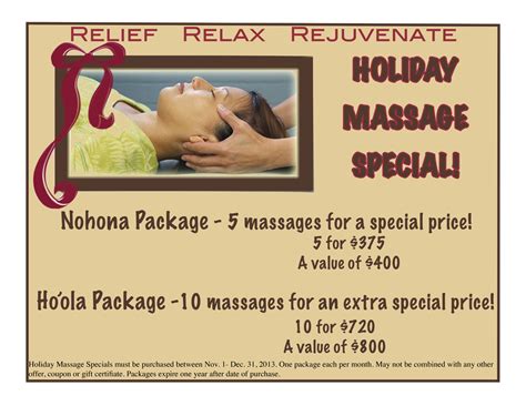 holiday massage special fukuji and lum physical therapy