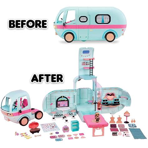 Original Lol Surprise Dolls Diy 2 In 1 Bus Glamper Toy Lol Doll Play