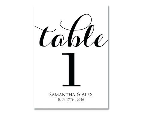 printable table numbers template template business psd