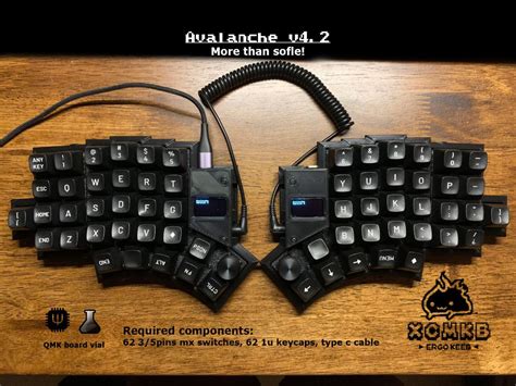 Avalanche 42 60 Split Mechanical Keyboard Qmk Via Vial Computers