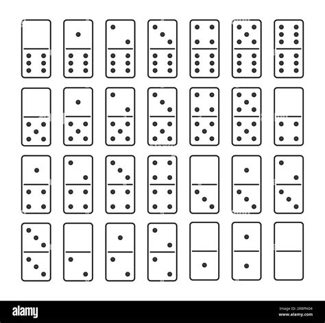 Domino Vector Set Piece Game Board Flat Icon Domino Card Set Vector