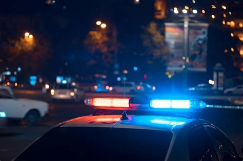 Premium Photo Police Car At Night