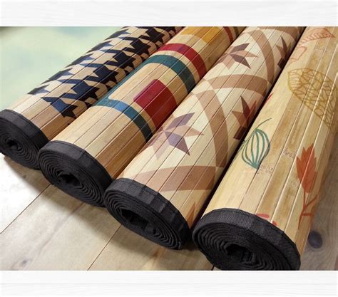 Printed Bamboo Area Rug Bamboo Carpet Wood Tile Pattern Etsy
