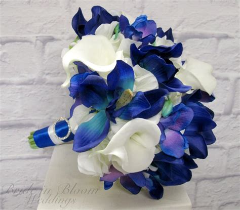 Blue Orchid Calla Lily Wedding Bouquet Brides Bouquet 2455023 Weddbook