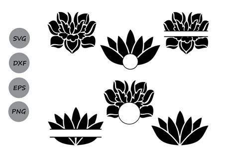 Lotus SVG cut files, Lotus Monogram svg, Lotus Flower svg. (86679