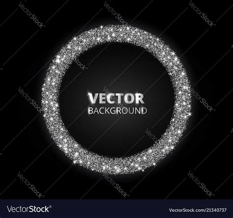 Festive Silver Sparkle Background Glitter Border Vector Image