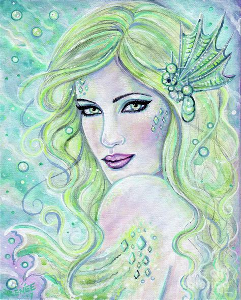 Dreamy Mermaid Painting By Renee Lavoie