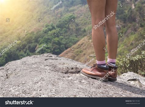Closeup Female Hiker Feet Standing On Stock Photo 782175181 Shutterstock