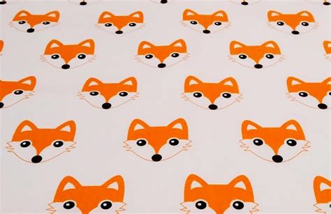 Fox Fabric By The Yard Nursery Fabric Fox Pattern Baby Etsy