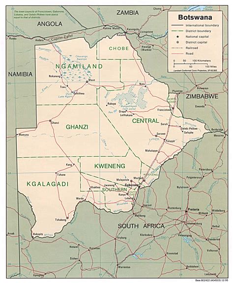 Detailed Political And Administrative Map Of Botswana Botswana