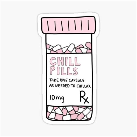 Take A Chill Pill Sticker For Sale By Katielavigna Redbubble