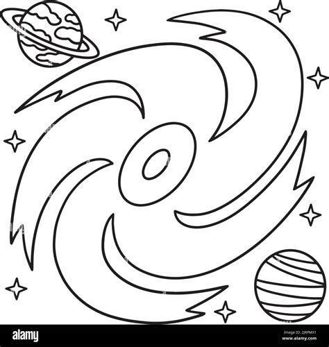 Black Hole Coloring Page For Kids Stock Vector Image And Art Alamy
