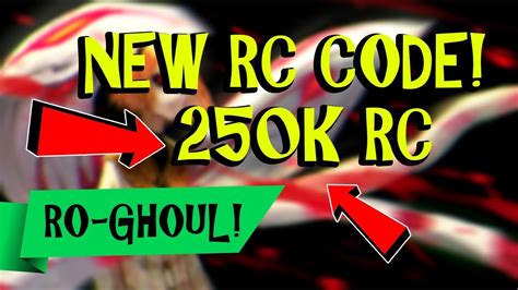 Table of contents valid ro ghoul codes expired codes for ro ghoul in this list you can see the latest active and valid codes of ro ghoul, which you can easily enter. NEW CODE RO-GHOUL | NEW 250K RC CODE! | Roblox - YouTube