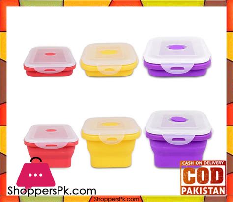 Buy 3 Foldable Silicone Folding Food Boxes Storage Containers At Best