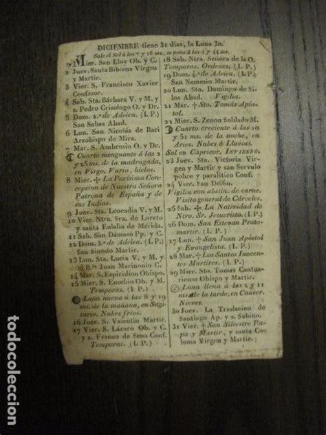 Calendario Almanaque Para El Año 1830 Princip Comprar Calendarios