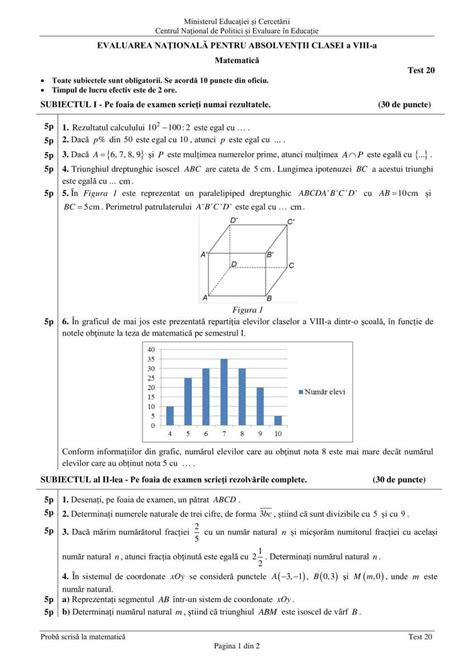 Obiectivul lor este acela de a pregăti școlarii în vederea susținerii noului tip de examen, care are o structură diferită comparativ cu cea a examenelor din anii anteriori. Evaluare Nationala 2020: vezi baremele SETULUI 4 de teste ...