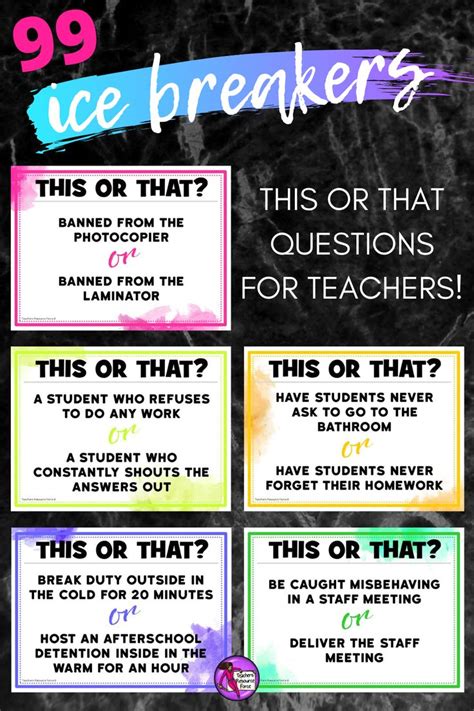 This Or That Editable Ice Breaker Dilemmas For Teachers Shop Trf One Teachers Teacher Humor