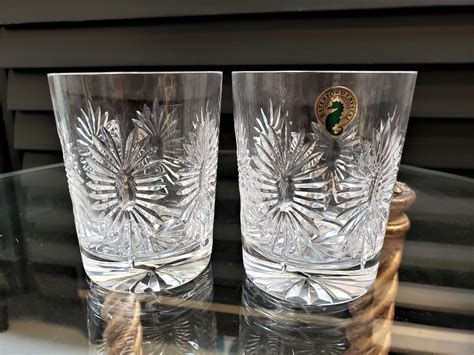 Waterford Crystal Barware Glasses Dof Double Old Fashioned Set Of 2 Millennium Series Drink