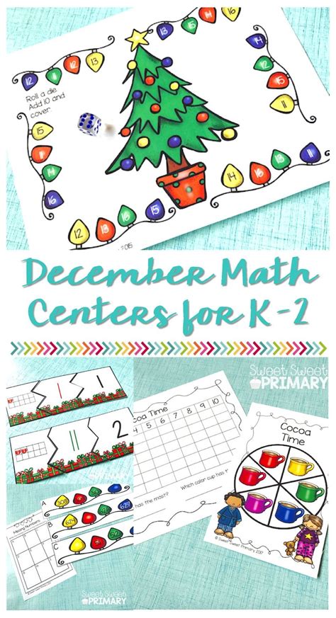 Christmas Math Centers For Kindergarten First Grade And Second Grade