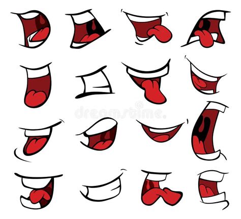 Set Of Mouths Cartoon Stock Vector Illustration Of Isolated 44032430