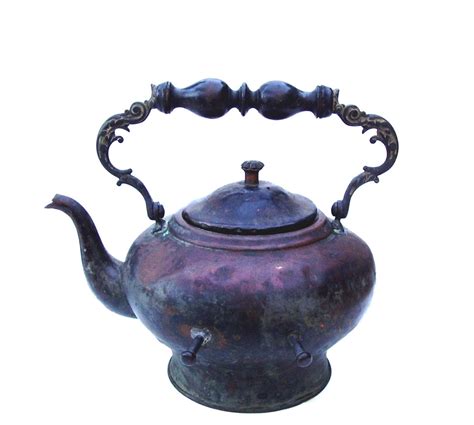 Antique Copper Tea Kettle Vintage Hearth Fireplace Teapot