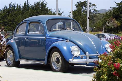 Blue Volkswagen Beetle Side View Old Vw Beetle Classic German Car