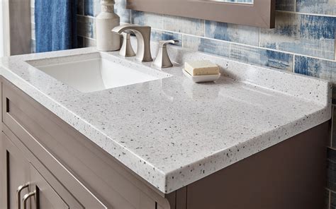 See our wide selection of vanity tops including solid surface, quartz, granite and cultured marble. How to Choose a Bathroom Vanity Top - The Home Depot